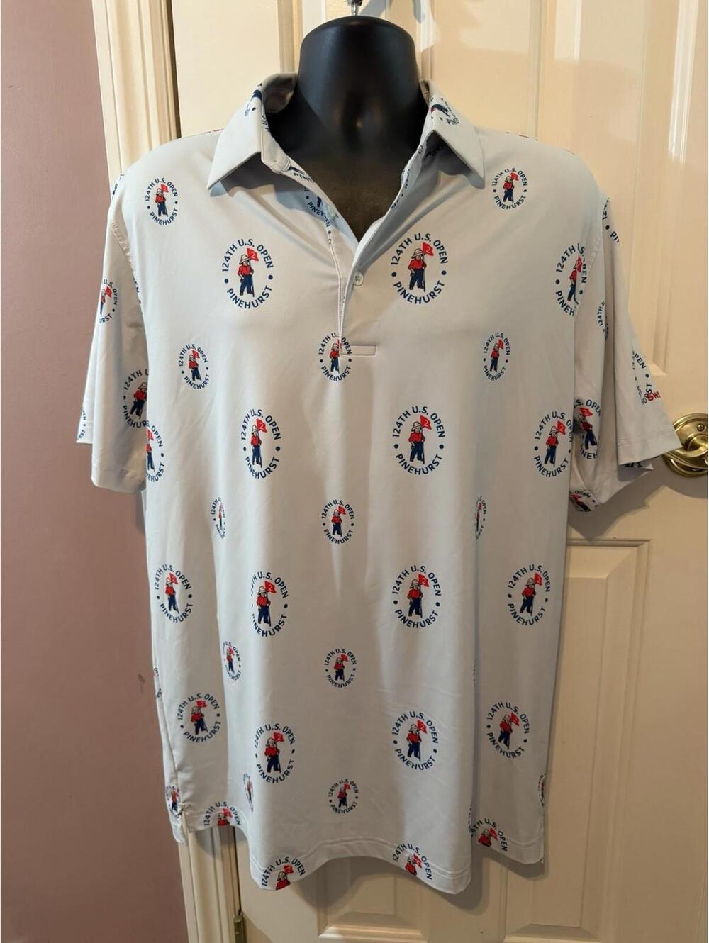 Swing Juice 124th US Open Pinehurst Polo Shirt  Mens Large All Over Design
